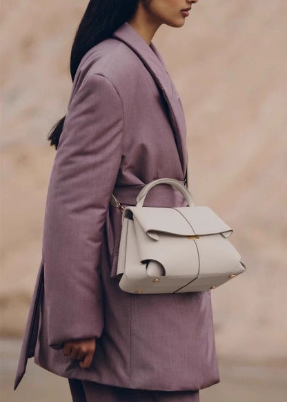 Camille Structured Top Handle Bag – Pebbled Leather Elegance