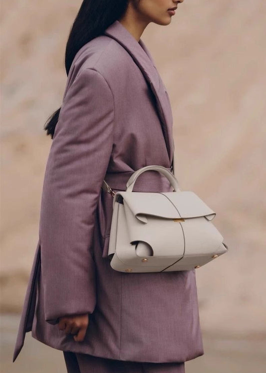 Camille Structured Top Handle Bag – Pebbled Leather Elegance