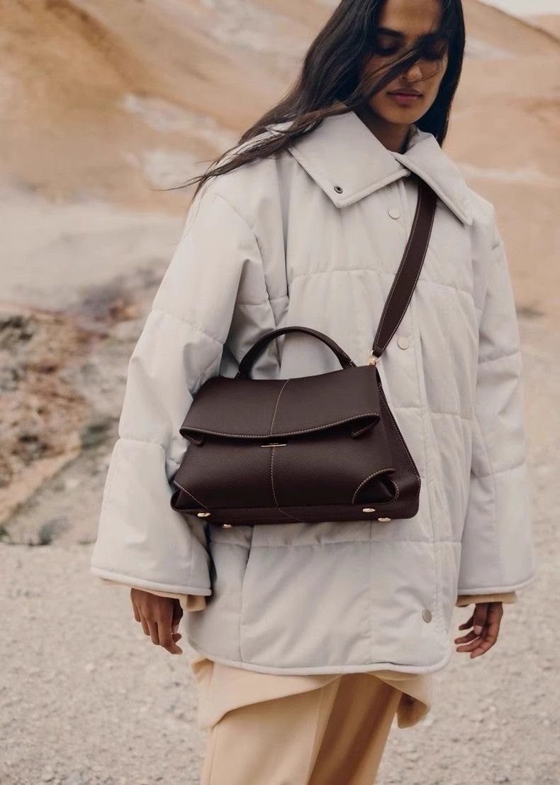 Camille Structured Top Handle Bag – Pebbled Leather Elegance