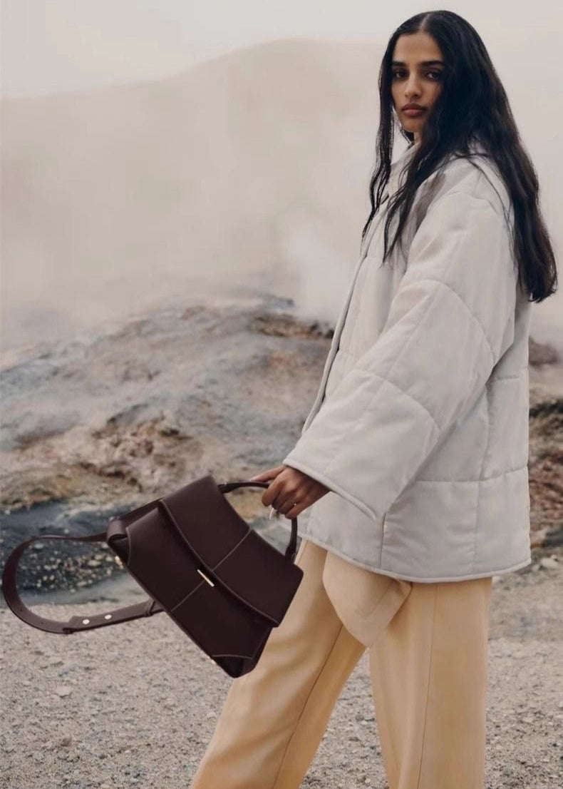 Camille Structured Top Handle Bag – Pebbled Leather Elegance