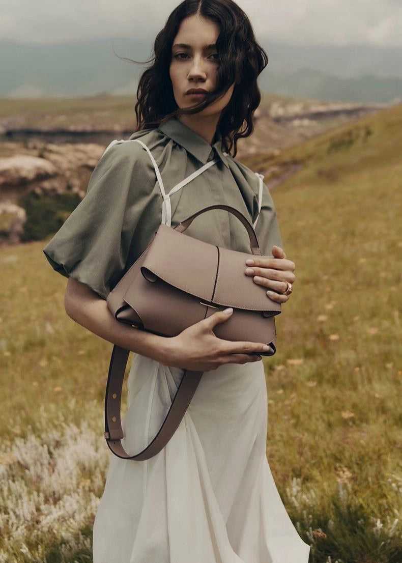 Camille Structured Top Handle Bag – Pebbled Leather Elegance