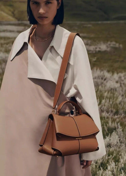 Camille Structured Top Handle Bag – Pebbled Leather Elegance