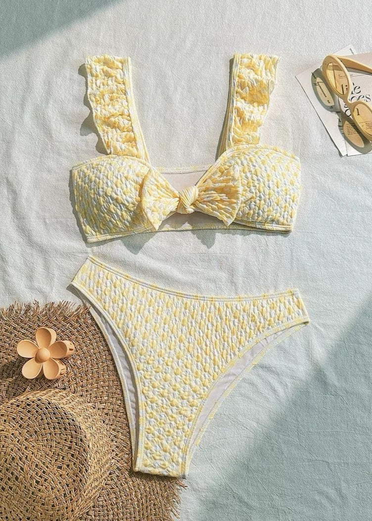 Sunlit Ruffle Textured Bikini Set