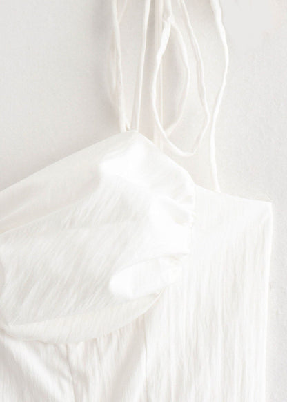 Santorini Breeze - Flowy Maxi Dress with Tie Straps