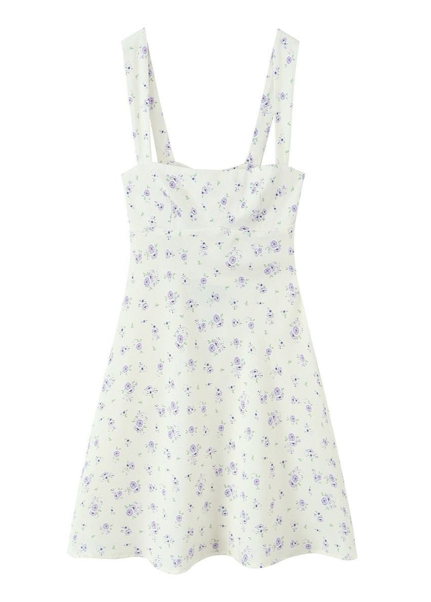 Lavender Bloom - Bow Back Floral Mini Dress