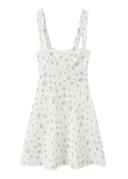 Lavender Bloom - Bow Back Floral Mini Dress