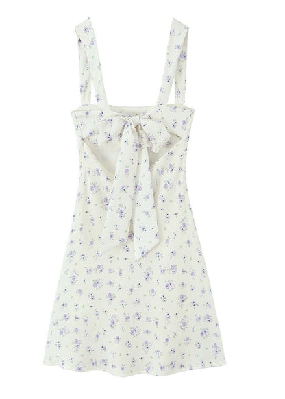 Lavender Bloom - Bow Back Floral Mini Dress