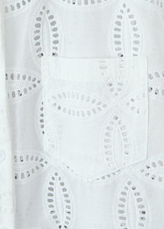 Sunlace - Embroidered Cotton Shirt and Skirt Set