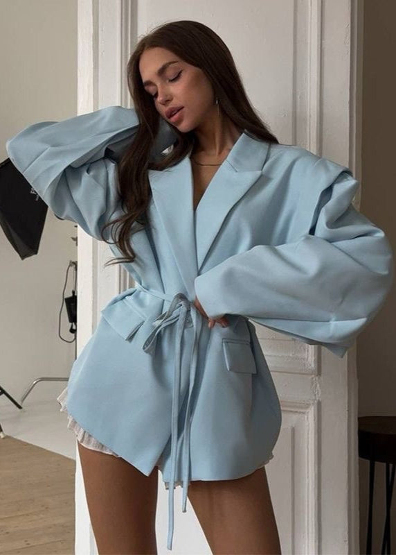 Vienna Wrap-Front Oversized Blazer