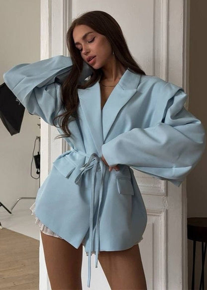 Vienna Wrap-Front Oversized Blazer