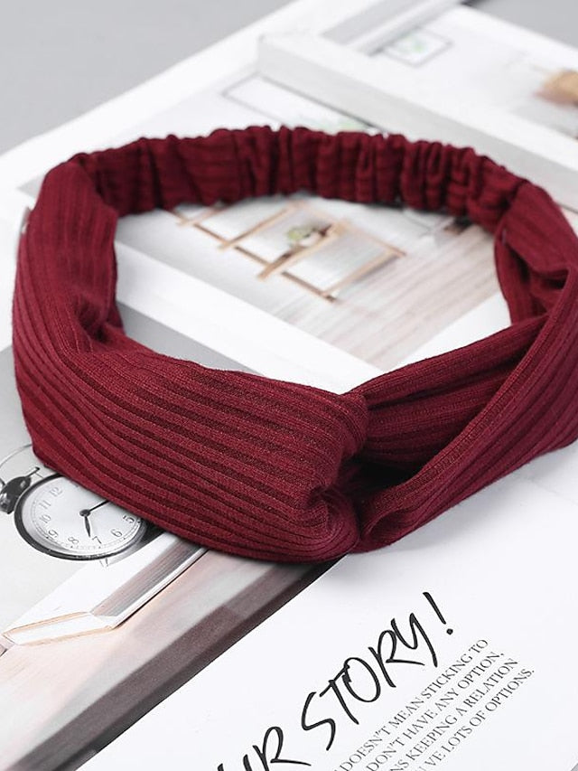 Women Twist Knotted Boho Stretchy Hair Bands Cross Turban for Women