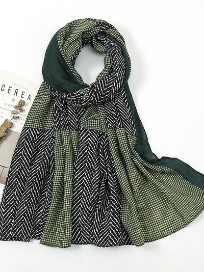 1pcs Fashion Ladies Geometric Pattern Scarf High Quality Shawls and Wraps Printed Women Hijab Scarf Long Soft Bandana for Women