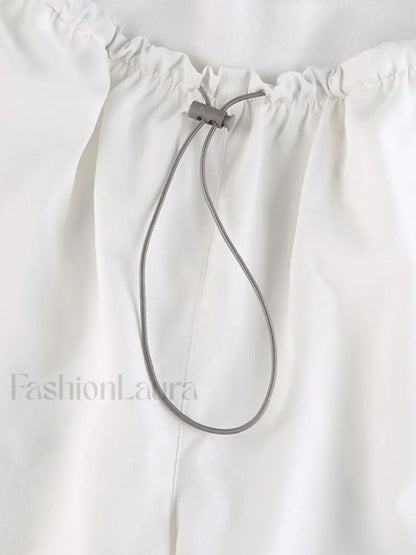 Pintuck Detail Straight Leg Pants