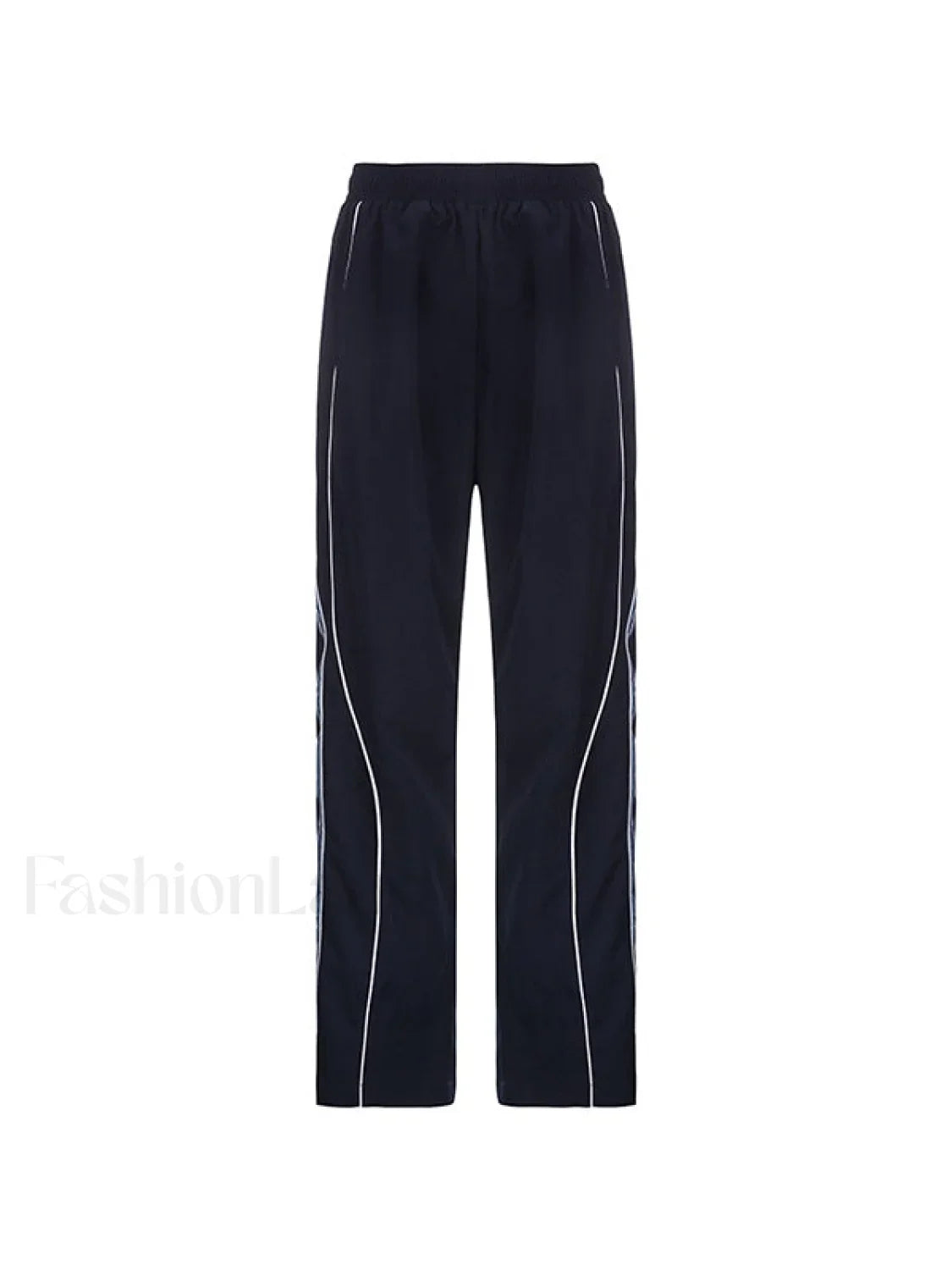 Piping Detail Wide Leg Track Pants