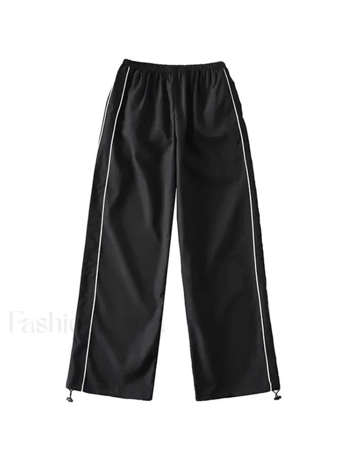 Piping Detail Wide Leg Track Pants