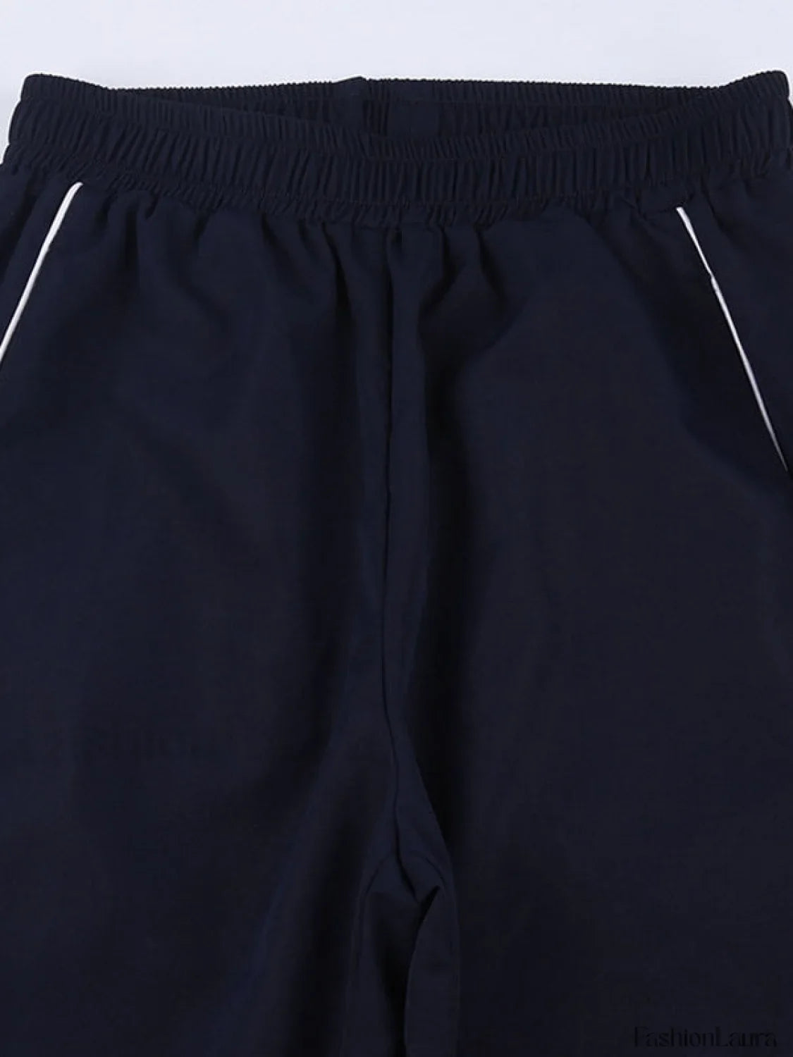 Piping Detail Wide Leg Track Pants