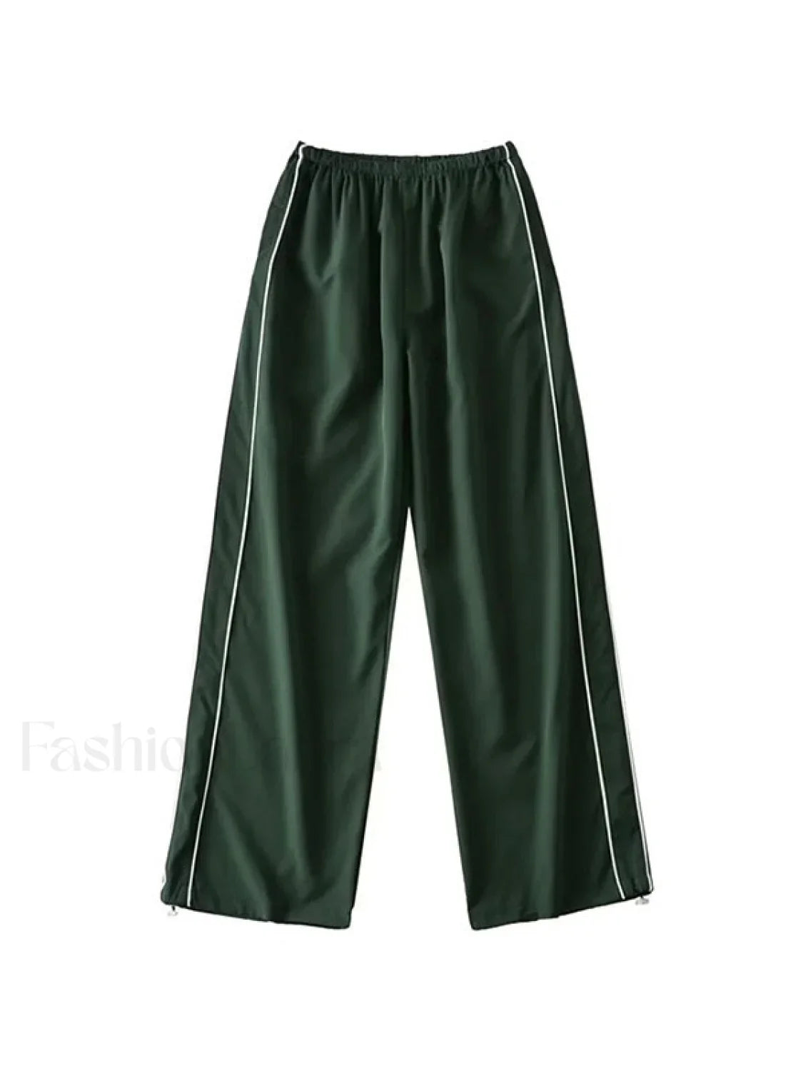 Piping Detail Wide Leg Track Pants