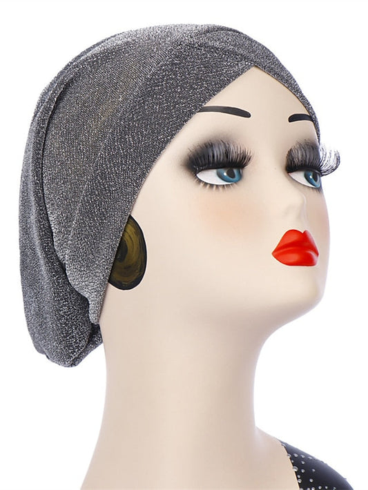 Women Hat Forehead Crossed Arab Indian Muslim Hijab Headwrap Hat Headwear Islamic Turban Solid Colors Turban Inner Cap Bonnet Fashion for Women