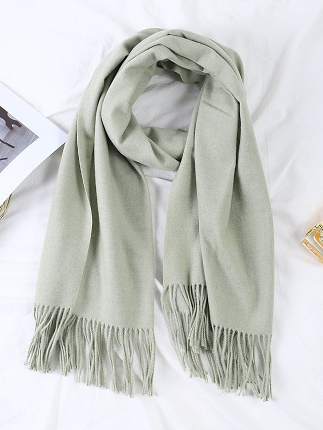 Shawls & Wraps Party Black Scarf Pure Color / Basic / Red / Fall / Winter / Polyester for Women