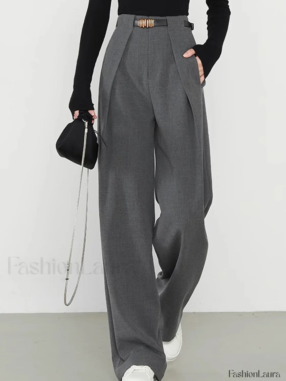 Plain Pockets Straight Pants