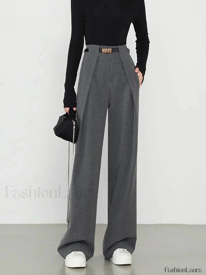 Plain Pockets Straight Pants