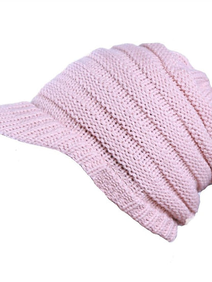 Hat Baseball Cap Black Pink Dark Gray Outdoor Home Daily Knit Pure Color Windproof Warm Dustproof for Women