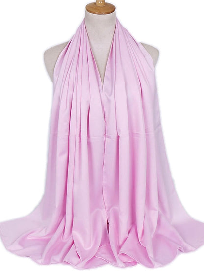 1pcs Women Silk Headscarf Hijab Scarf Long Muslim Shawl Turban Bandana Satin Scarves Head Wraps for Women