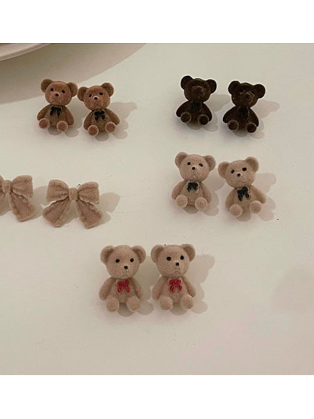 Earrings Active Party Bear Earring / Resin / Beige / Black / Brown / Fall for Women