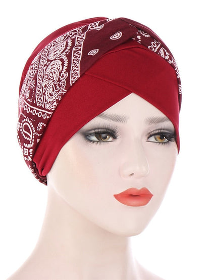 Soft Stretch African Headwear Leopard Print Women Head Scarf Hat Turban Caps Hijab Bonnet Inner Hijabs For Cap Muslim Headdress for Women