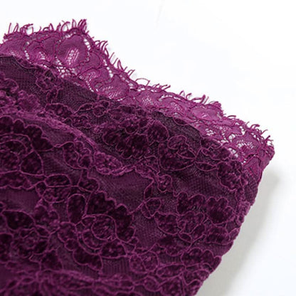 Lace hem slit backless solid tube top  | Festival Outfits Women