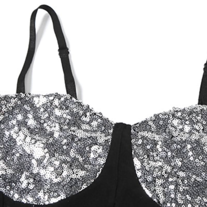 Glitter v neck mesh backless cami top  | Festival Outfits Women