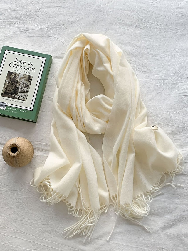 Shawls & Wraps Party Black Scarf Pure Color / Basic / Green / Khaki / Fall / Winter for Women