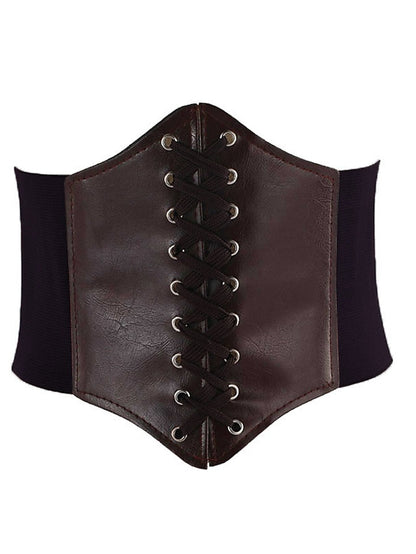 Wide Belt Corset Belt PU Leather Buckle Free Geometric Formal Party Daily White Black Red Coffee for Women