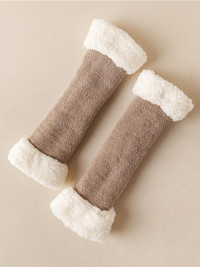 Leg Warmers Boot Cuffs Thick Winter Warm Socks Home Daily Solid Color Polyester Spandex Basic Classic Warm Casual 1 Pair for Women