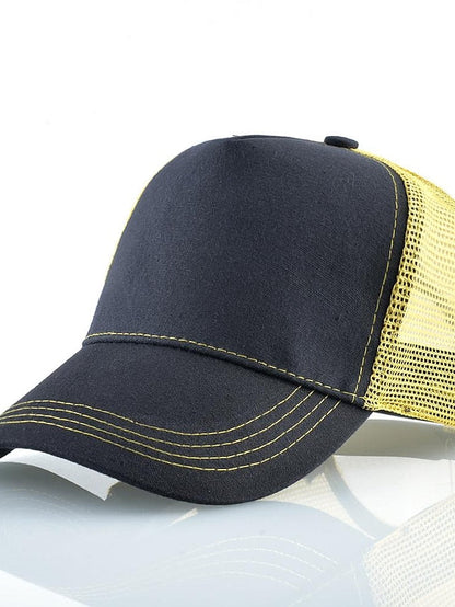 solid color cotton baseball cap european and american retro mesh cap peaked cap trucker hat men's spring and autumn simple tennis cap for Women
