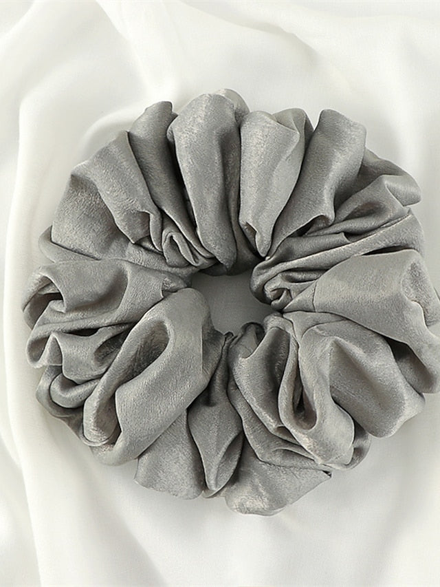 Plain Malaysian Bunch Hair Tie Women Silk Linen Ribbon Wrist Shawl Muslim Hijab Bonnet Volumizing Scrunchie Headband for Women