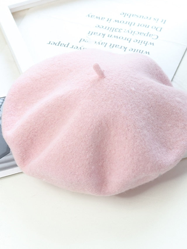 Hat Beret Hat Winter Hats Green Black Purple Outdoor Street Dailywear Knit Pure Color Comfort Warm Breathable for Women