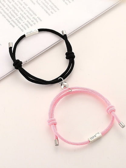 1 Pair Couple's Bracelet Magnetic Adjustable Romantic Series Love Simple Rope Bracelet Jewelry Milan For Gift for Women