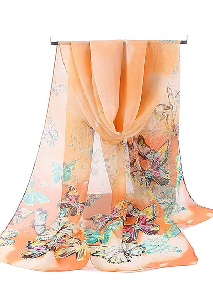 Scarves Shawl Daily Holiday Animal Chiffon Casual Vintage Retro Sunscreen Outdoor Casual 1 PC for Women