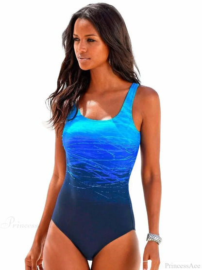 Print Sport Cross Backless One Piece Set