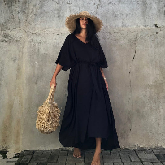 Traje de baño largo informal de color liso para mujer, ideal para vacaciones en la playa