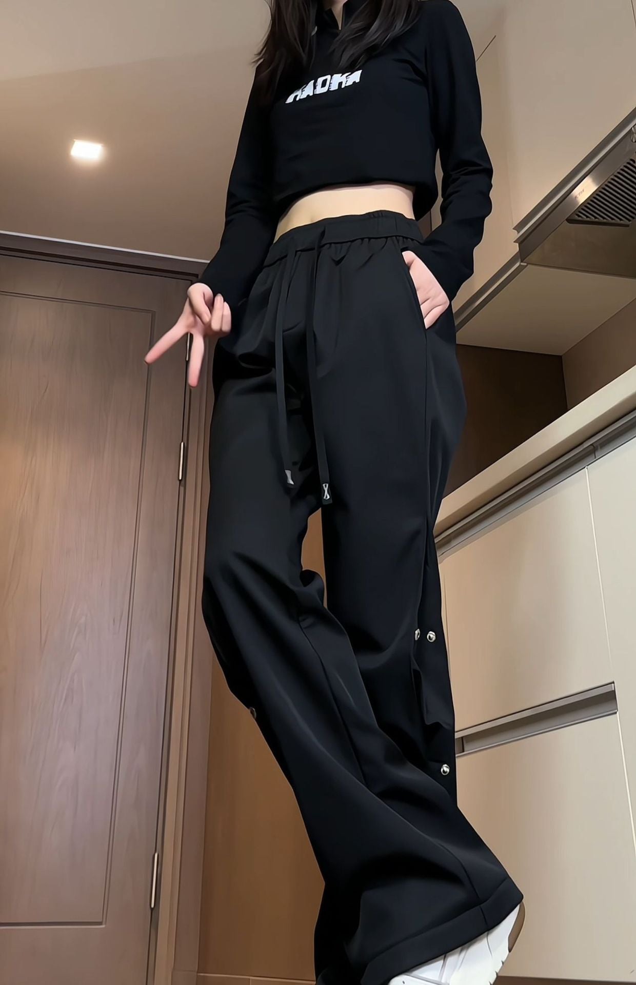 Women Casual Fashion Buckle Overalls Cargo Pants