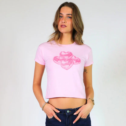 Camiseta de manga corta con estampado casual de moda para mujer