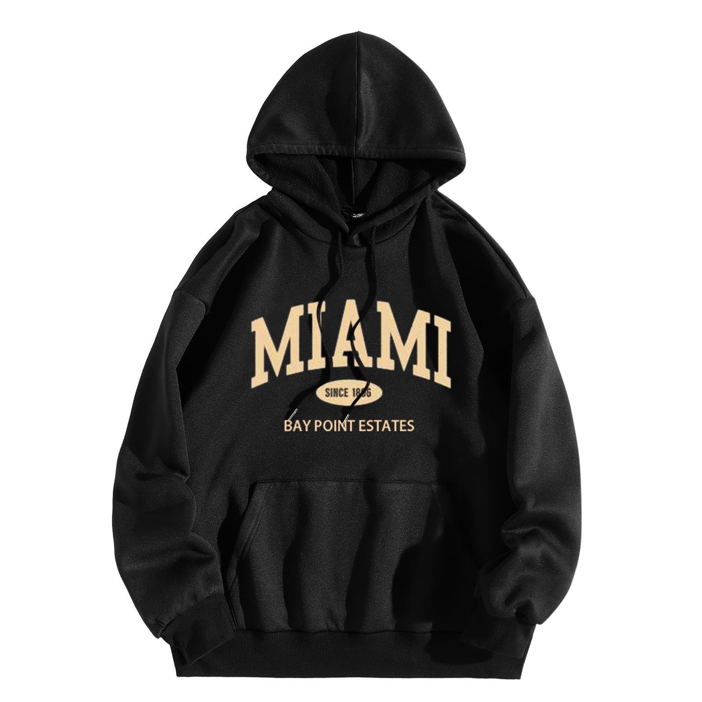 Sudadera con capucha y bolsillo de manga larga con estampado de letras informal a la moda para mujer