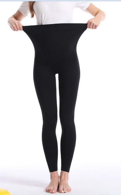 Pregnant Women Casual Solid Color High Elastic Seamless Yoga Leggings