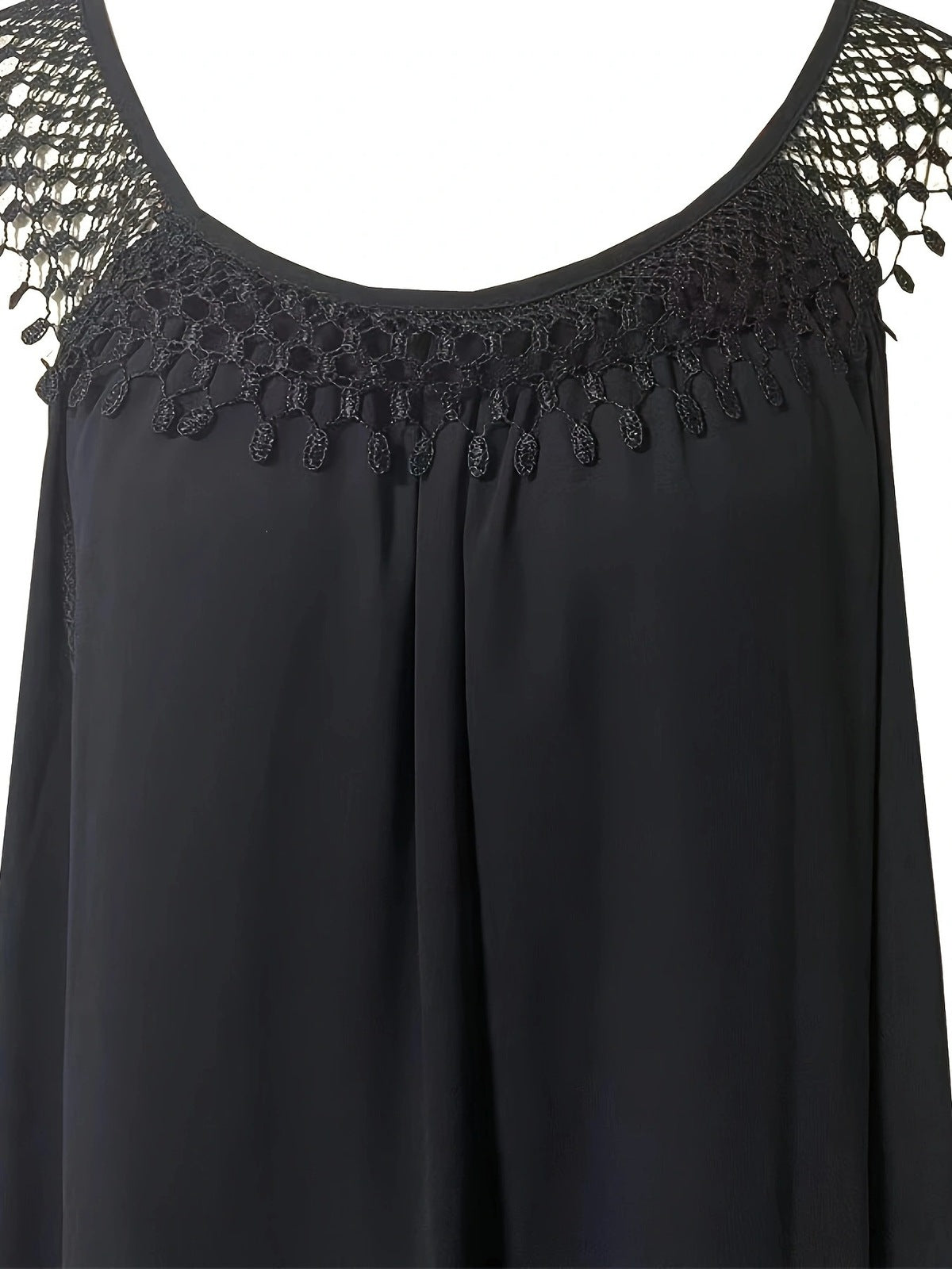 Women Fashion Casual Solid Color U-Neck Sleeveless Tassel Loose Dress