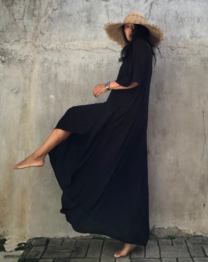 Traje de baño largo informal de color liso para mujer, ideal para vacaciones en la playa
