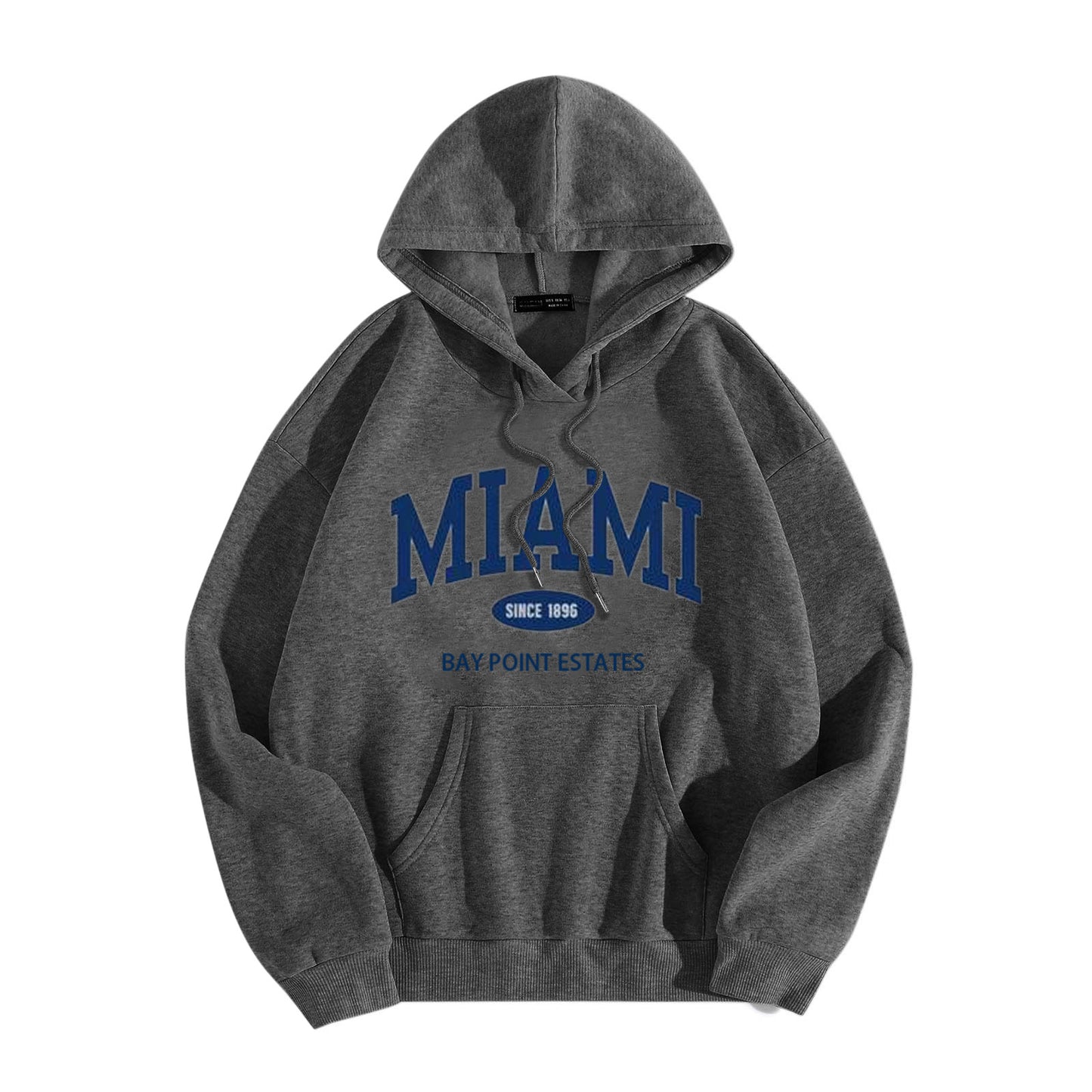 Sudadera con capucha y bolsillo de manga larga con estampado de letras informal a la moda para mujer