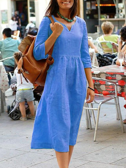 Women Casual Autumn And Winter Long Sleeve Plus Size Loose Dress