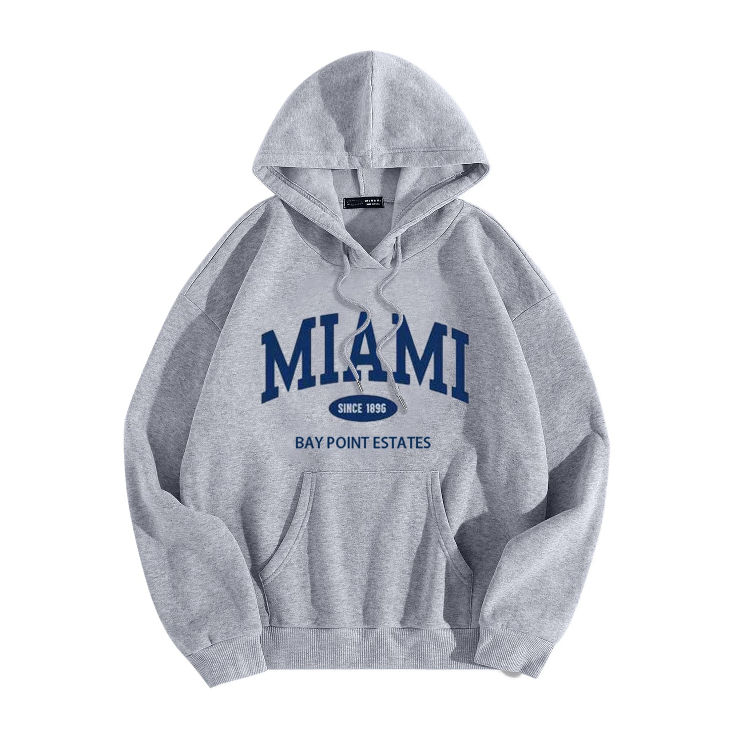 Sudadera con capucha y bolsillo de manga larga con estampado de letras informal a la moda para mujer